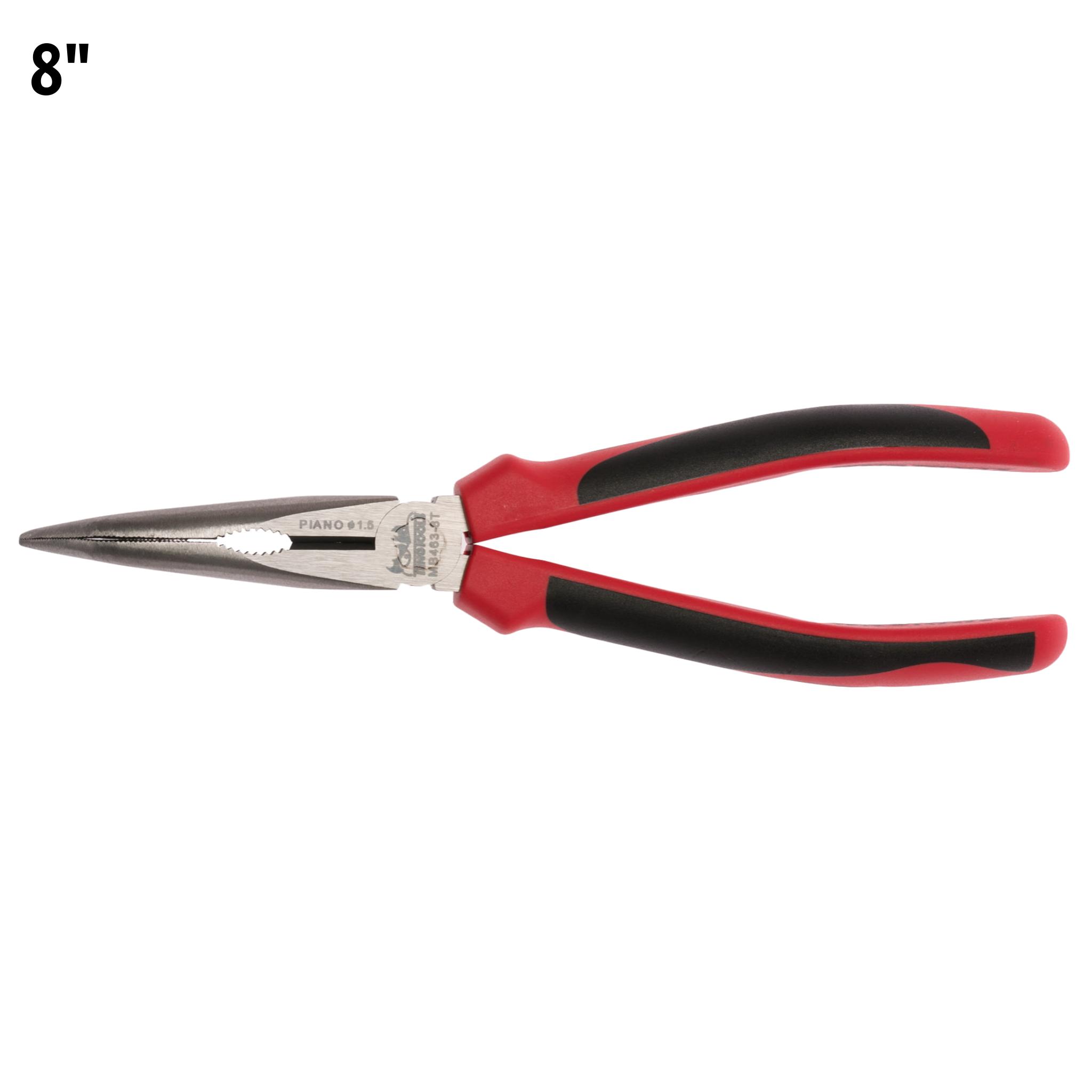 Teng Tools 8 Inch TPR Grip 45 Degree Bent / Angled Long Nose Pliers - MB463-8T