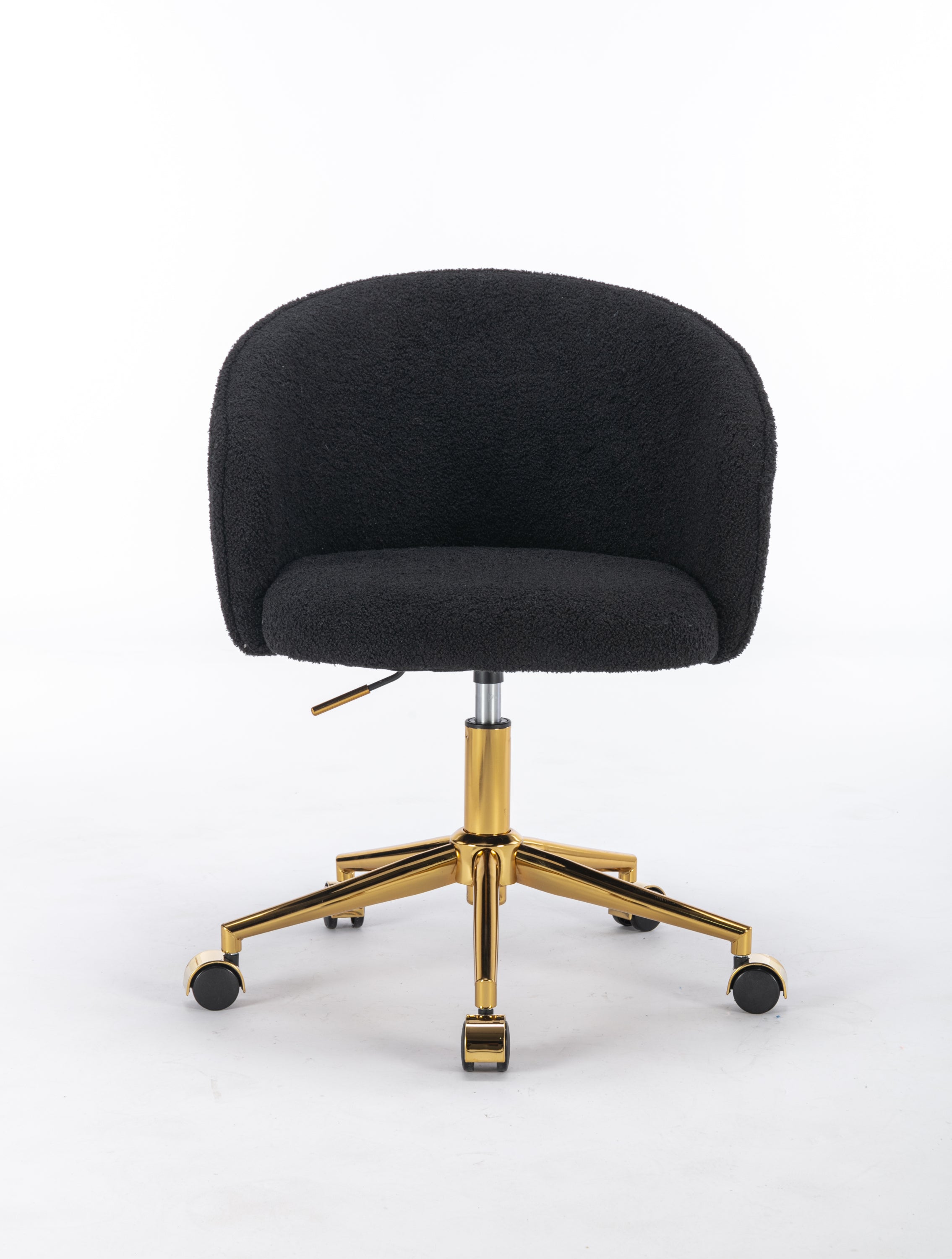 Walker Edison | Black Teddy Desk Chair with Gold Rolling Base