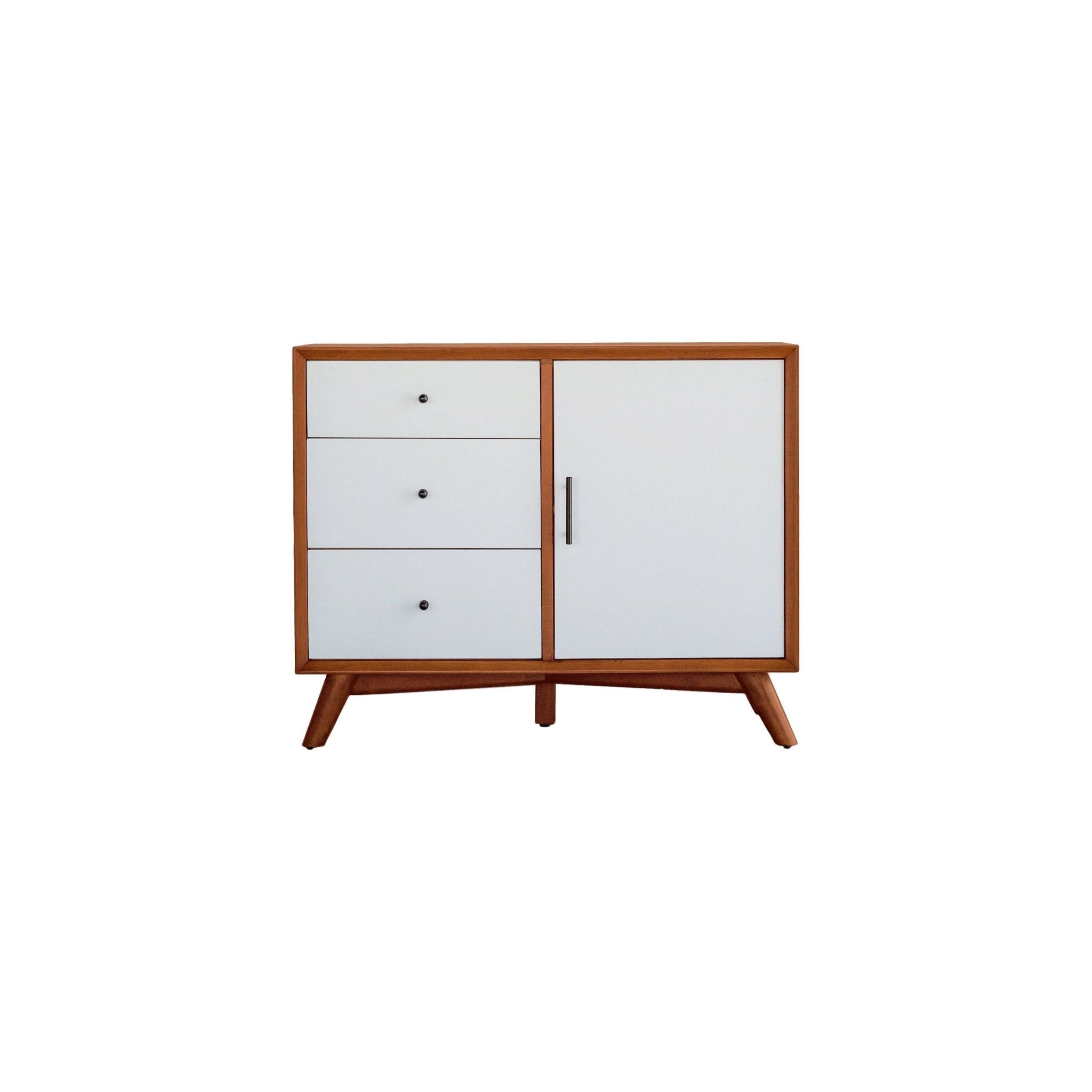 Mueble auxiliar Flynn, cerezo bellota/blanco