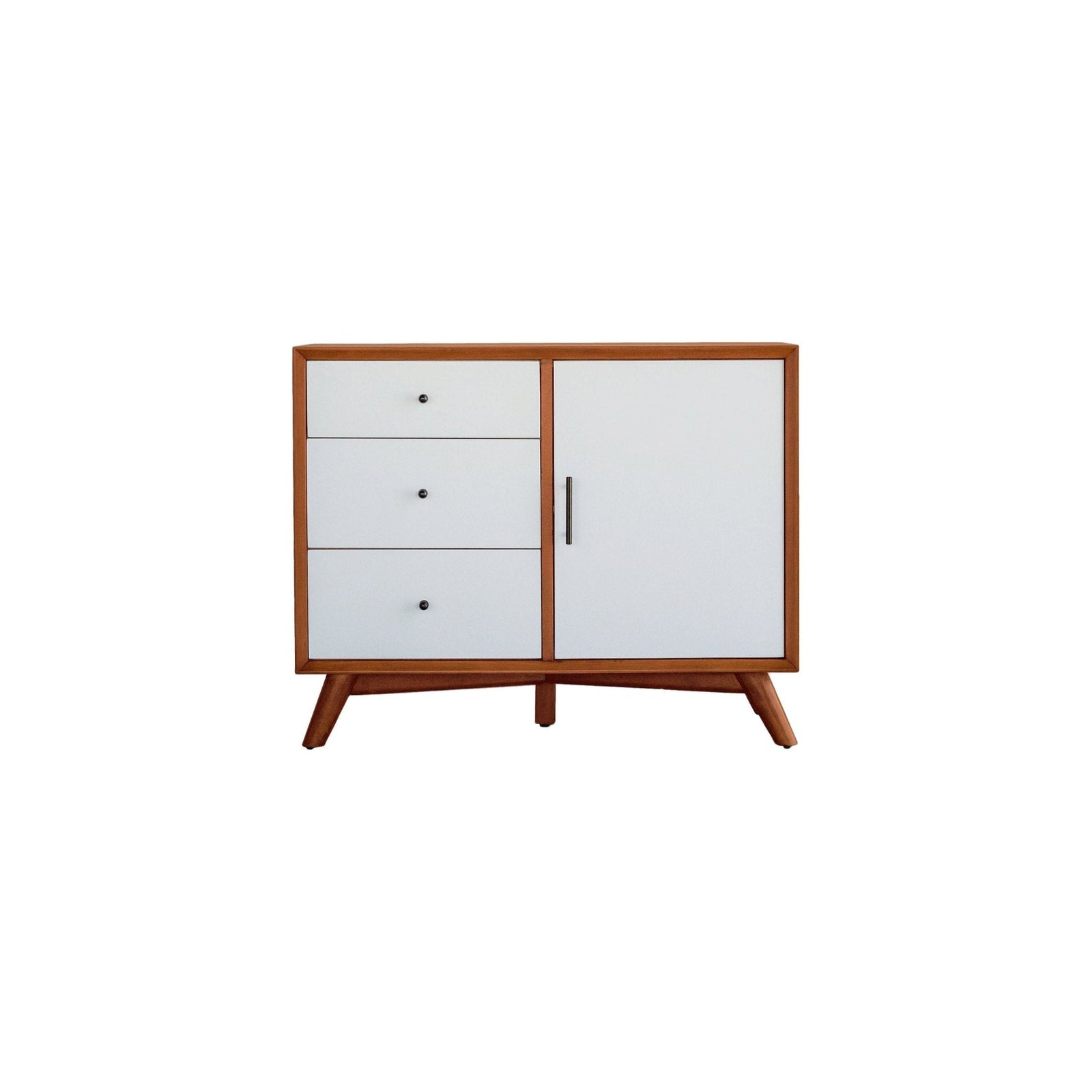 Mueble auxiliar Flynn, cerezo bellota/blanco