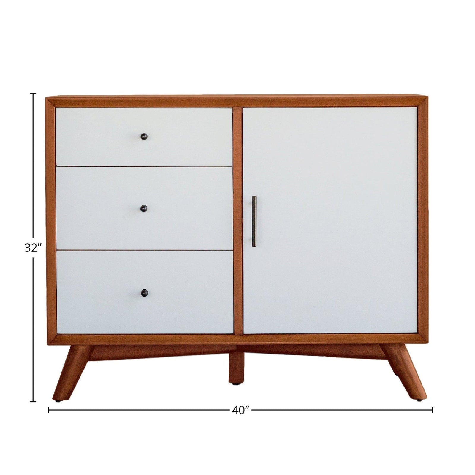 Mueble auxiliar Flynn, cerezo bellota/blanco