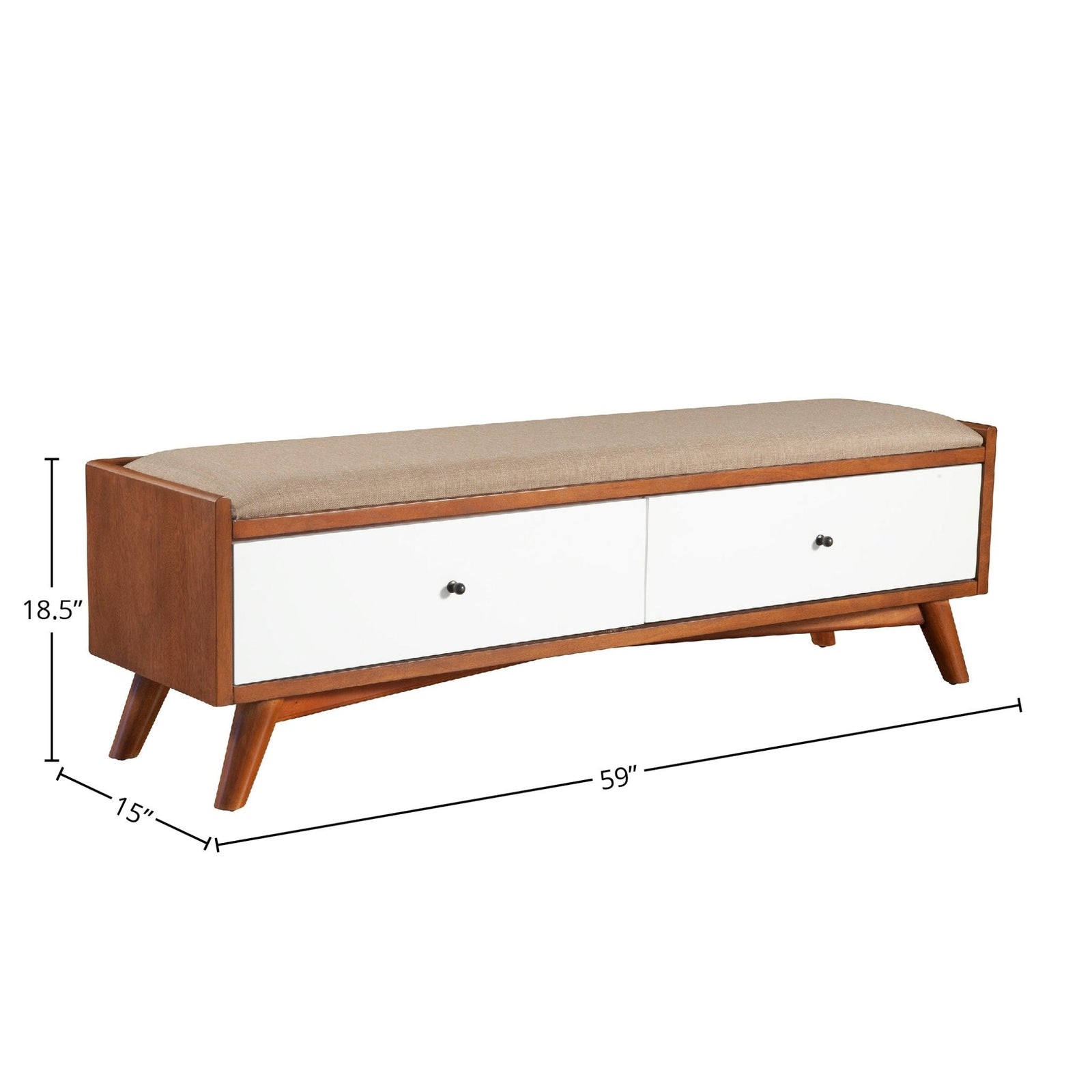 Flynn Bench, Acorn/White