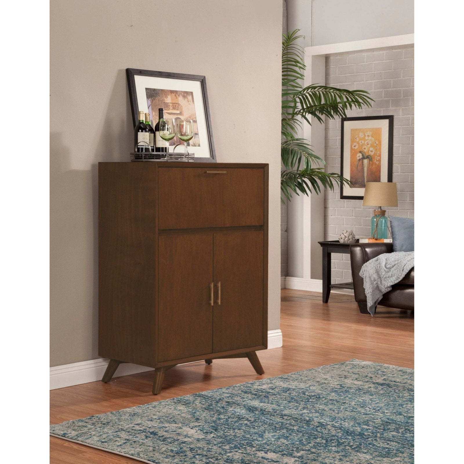 Flynn Large Bar Cabinet, Walnut