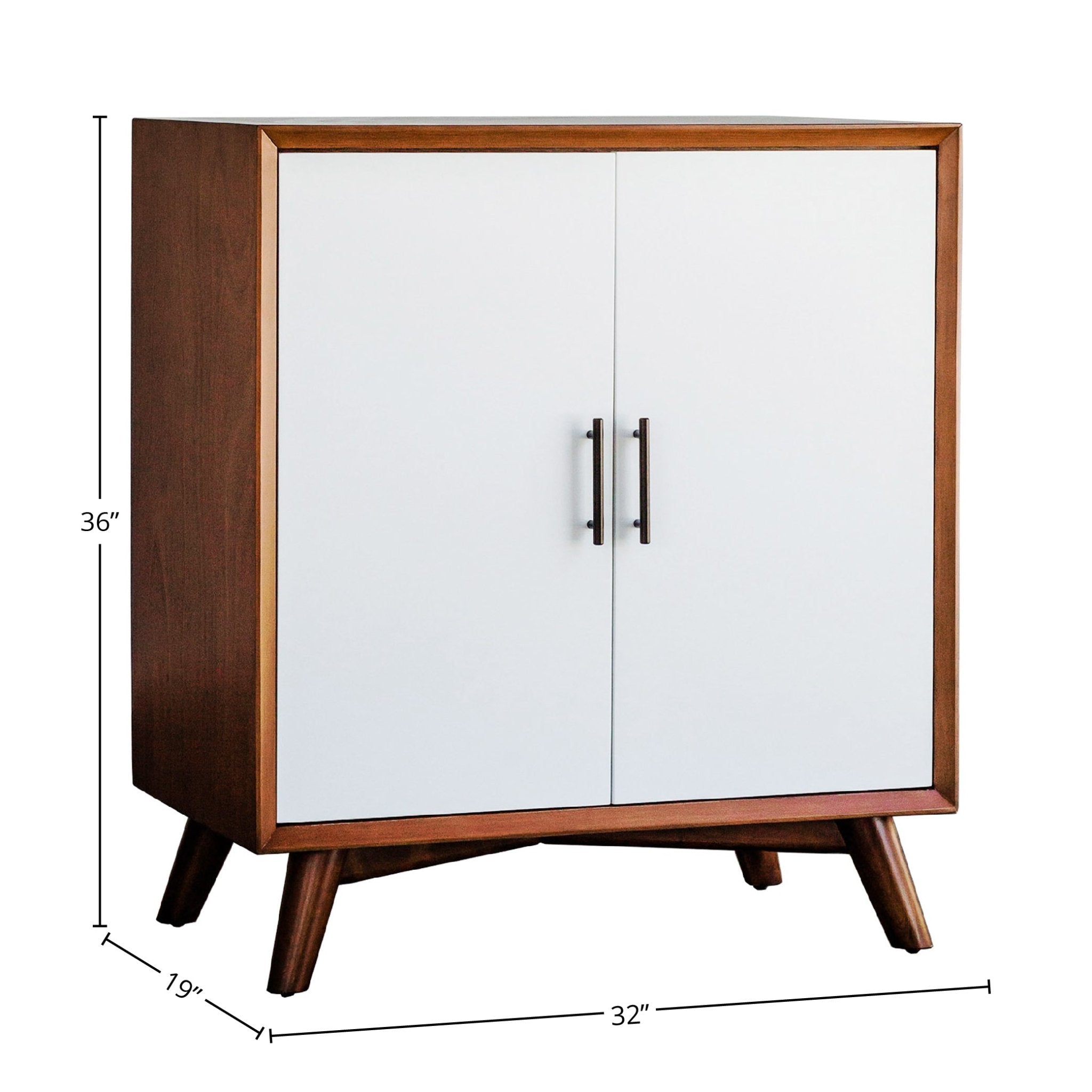 Flynn Small Bar Cabinet, Cherry Acorn/White