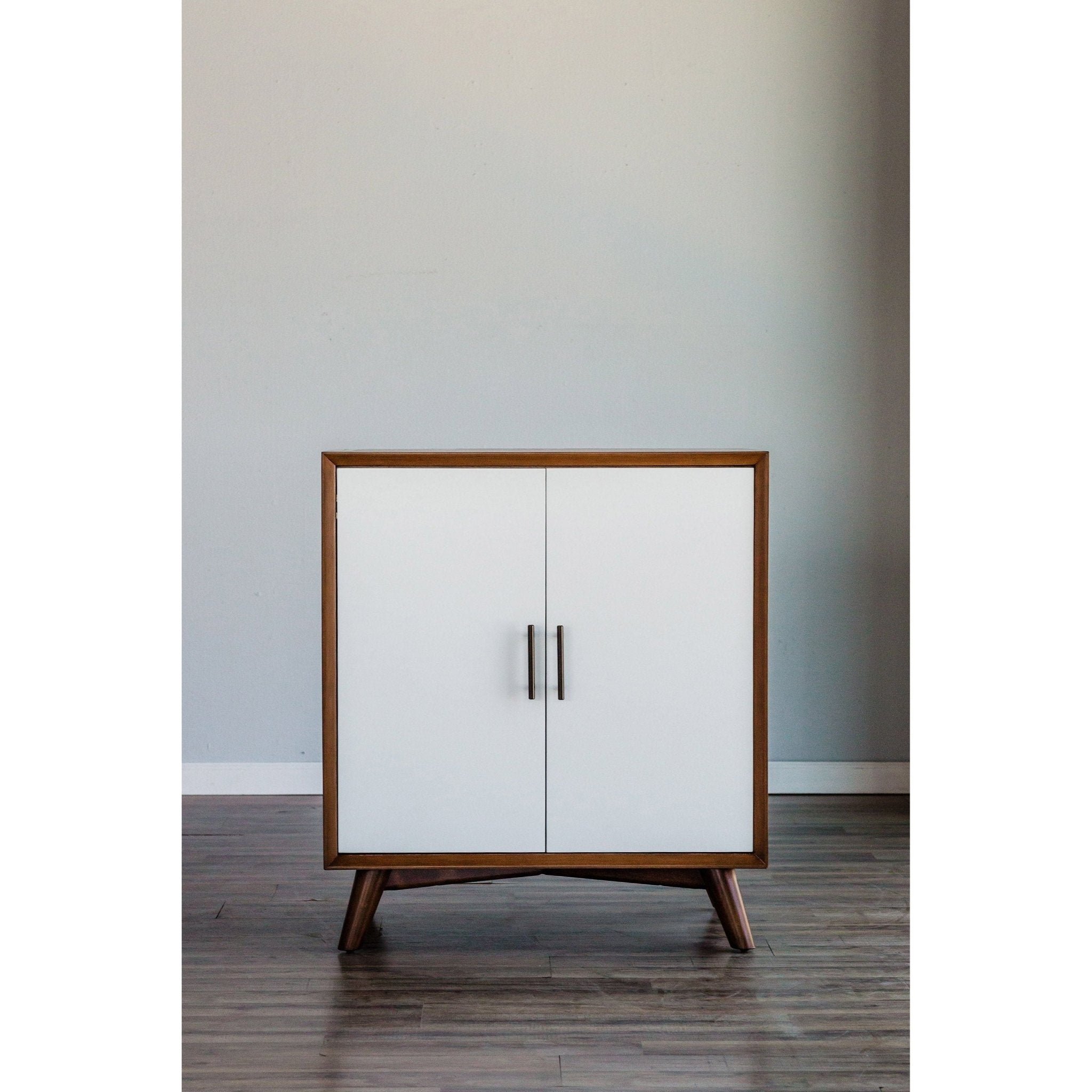 Flynn Small Bar Cabinet, Cherry Acorn/White