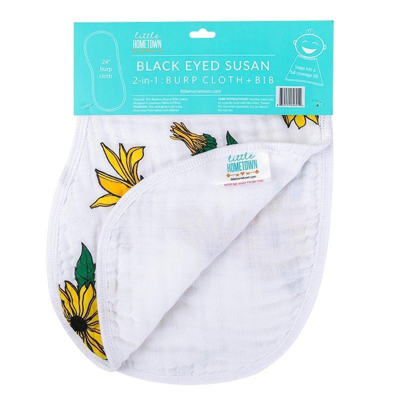 Conjunto de regalo: manta de muselina para bebé y babero/paño para eructar de Black Eyed Susan