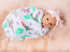 Gift Set: Florida Baby Muslin Swaddle Blanket and Burp Cloth/Bib Combo (Floral)