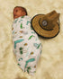 Gift Set: Florida Baby Muslin Swaddle Blanket and Burp Cloth/Bib Combo