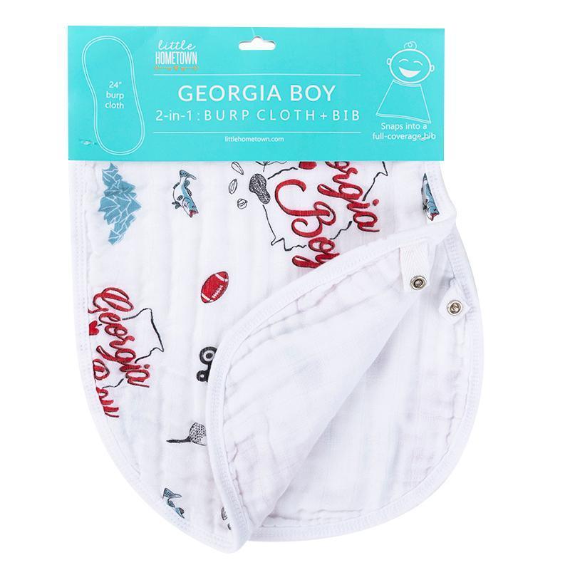 Gift Set: Georgia Boy Muslin Swaddle Blanket and Burp Cloth/Bib Combo