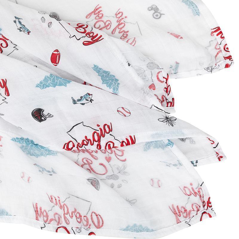 Gift Set: Georgia Boy Muslin Swaddle Blanket and Burp Cloth/Bib Combo