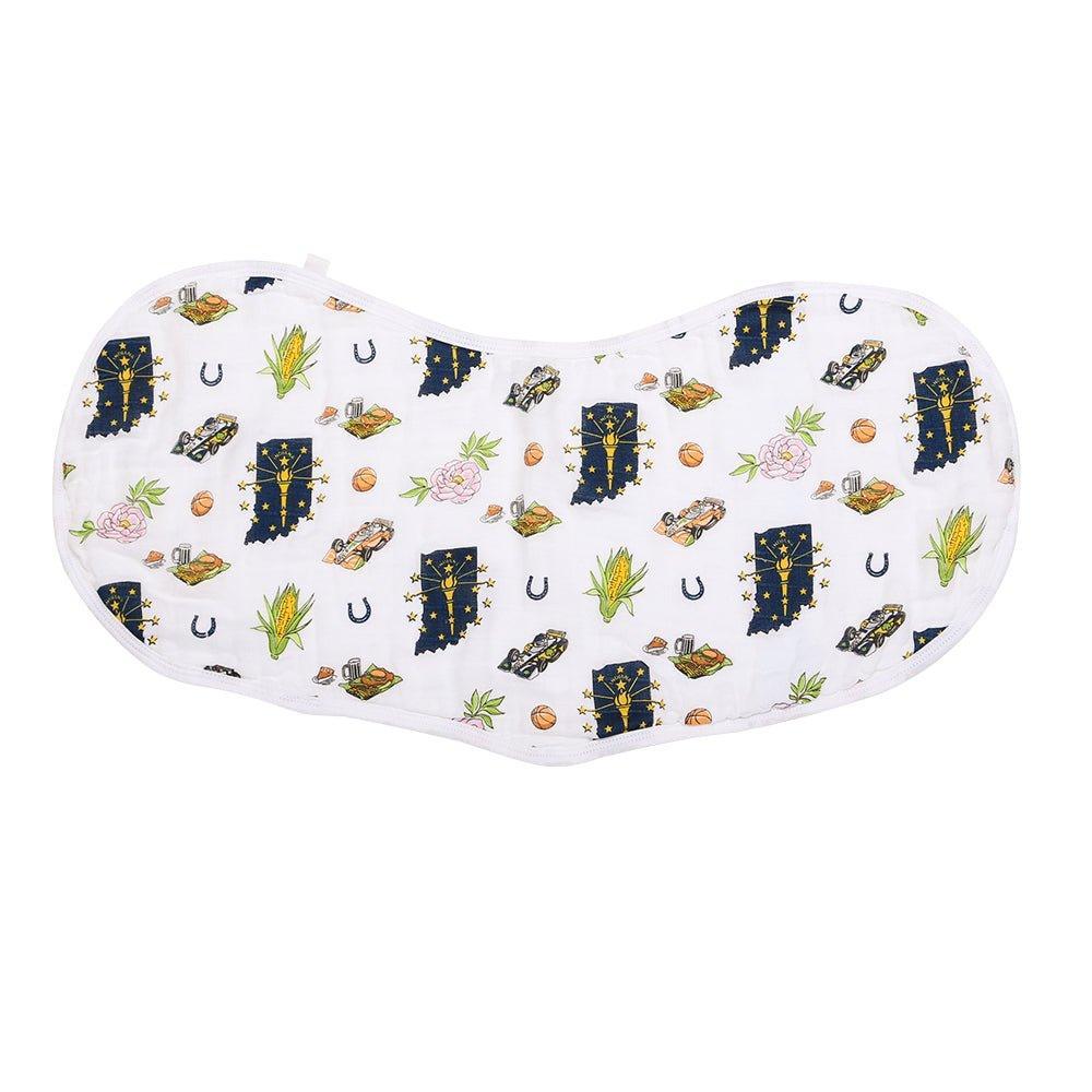 Gift Set: Indiana Baby Muslin Swaddle Blanket and Burp Cloth/Bib Combo