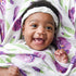 Gift Set: Irises Baby Muslin Swaddle Blanket and Burp Cloth/Bib Combo