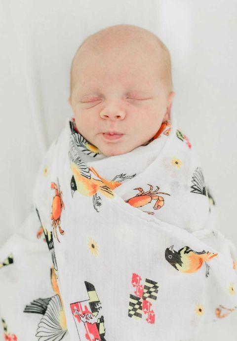 Gift Set: Maryland Baby Muslin Swaddle Blanket and Burp Cloth/Bib Combo