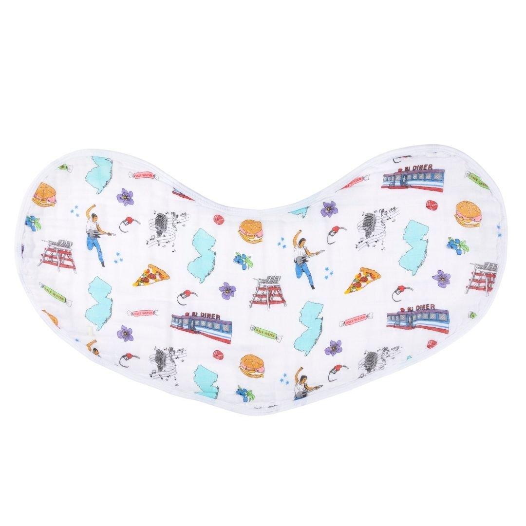 Gift Set: New Jersey Baby Muslin Swaddle Blanket and Burp Cloth/Bib Combo