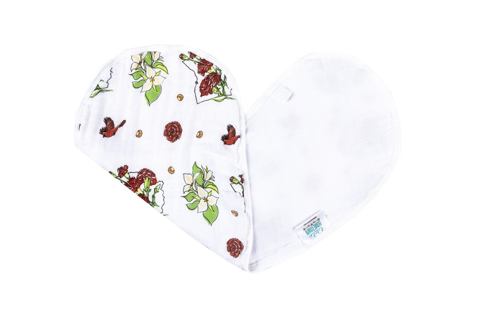 Gift Set: Ohio Baby Muslin Swaddle Receiving Blanket (Floral) and Burp/Bib Combo