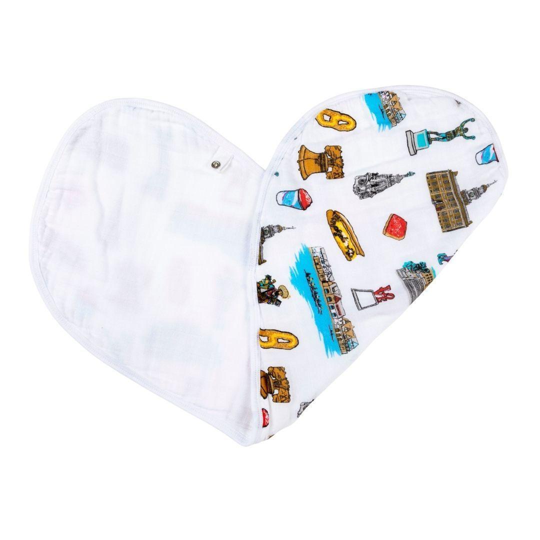 Gift Set: Philadelphia Baby Muslin Swaddle Blanket and Burp Cloth/Bib Combo