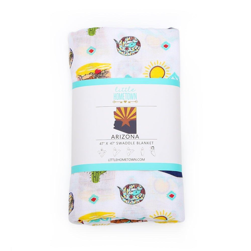 GiftSet: Arizona Baby Muslin Swaddle Blanket and Burp Cloth/Bib Combo