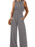 Sleeveless Jumpsuit with Waistband