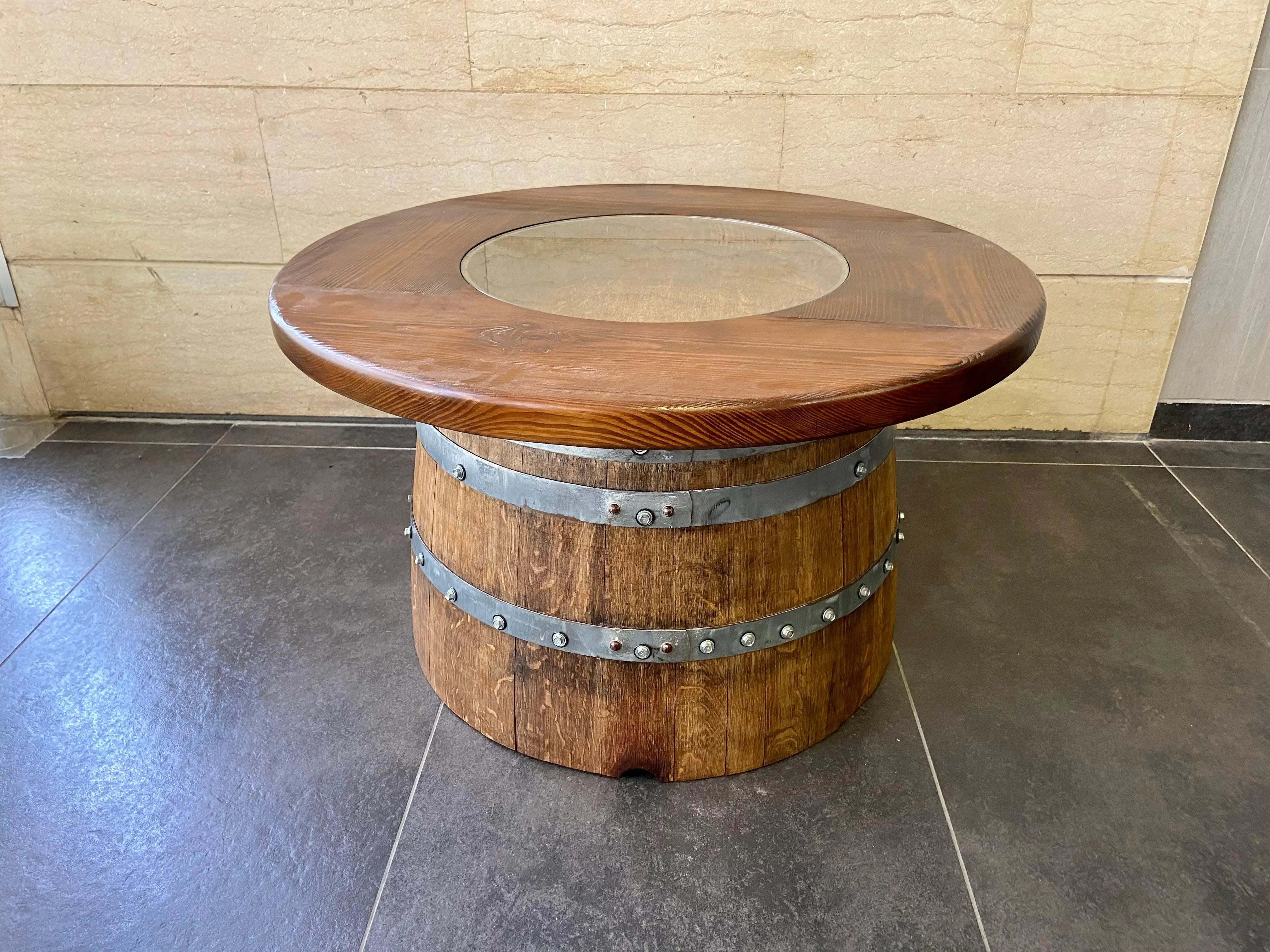 Half-Wine Barrel Coffee Table