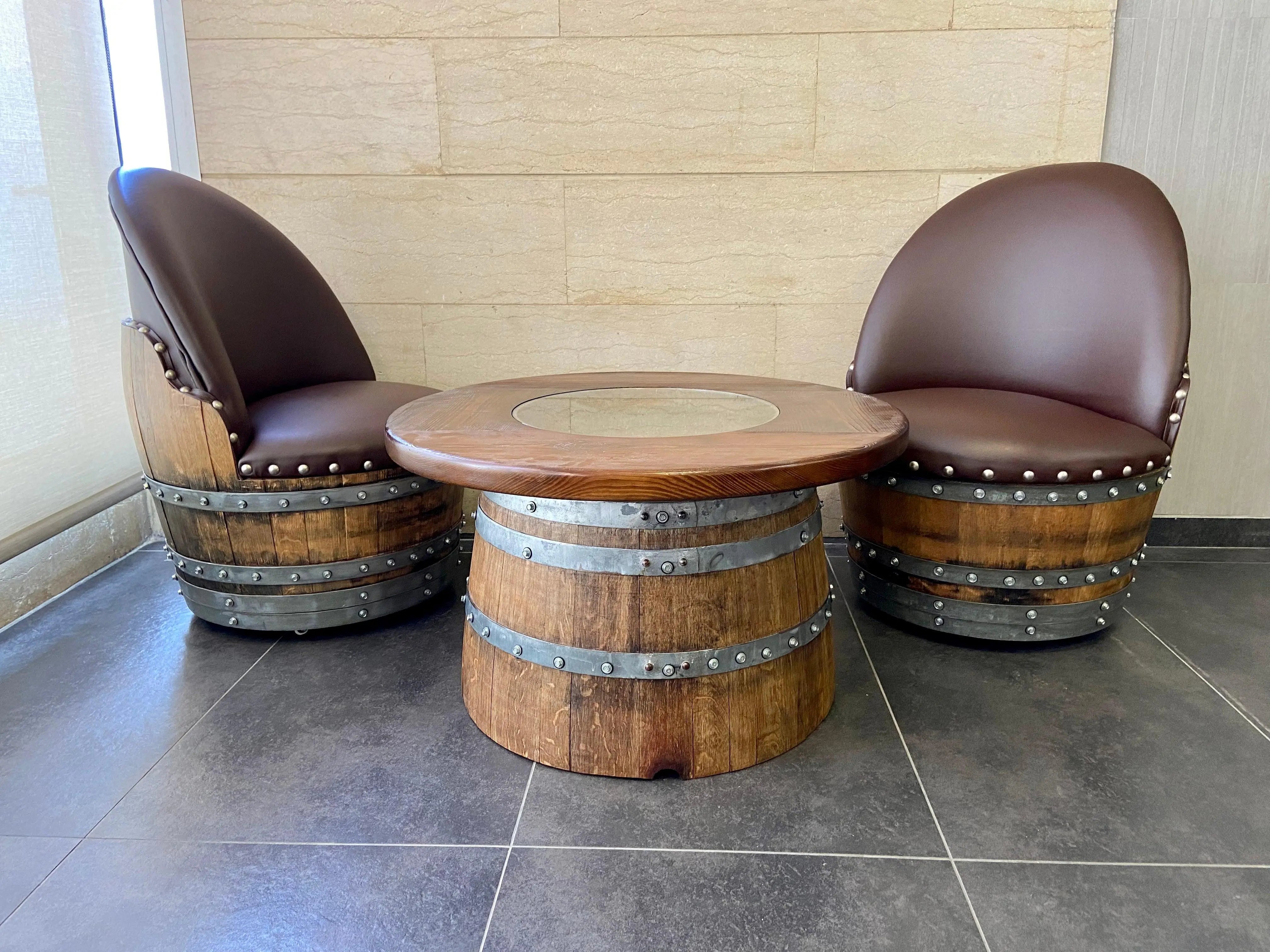 Half-Wine Barrel Coffee Table