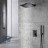 Matte Black Wall Mounted Rainfall Shower Faucet Dual Function with Pressure Balance Rough-In Valve