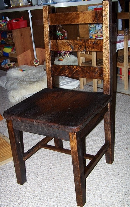 Dining Chair, Wood Rustic Kitchen Chair, Farmhouse Dining Chair, Reclaimed Wood Chair, Distressed Oak Chair, Dining Room Chair, Home Gift