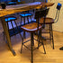 Taburete de bar con respaldo, taburete de mostrador, asiento ahuecado Brew Haus, taburete de altura de mostrador, taburete de bar de madera recuperada, taburete de bar moderno de estilo rústico