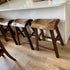 Counter Stools, Reclaimed Oak Live Edge Bar Stools, Wood Bar Stools, Counter Height Bar Stools, Rustic Stools, Wooden Counter Height Stool