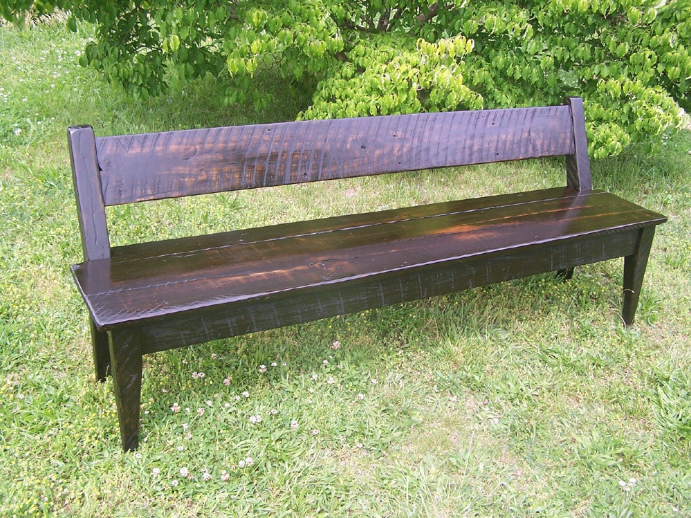 Dining Bench With Back, Wood Bench, Indoor Bench, Reclaimed Wood Bench, Farmhouse Bench, Entryway Bench, Hall Furniture