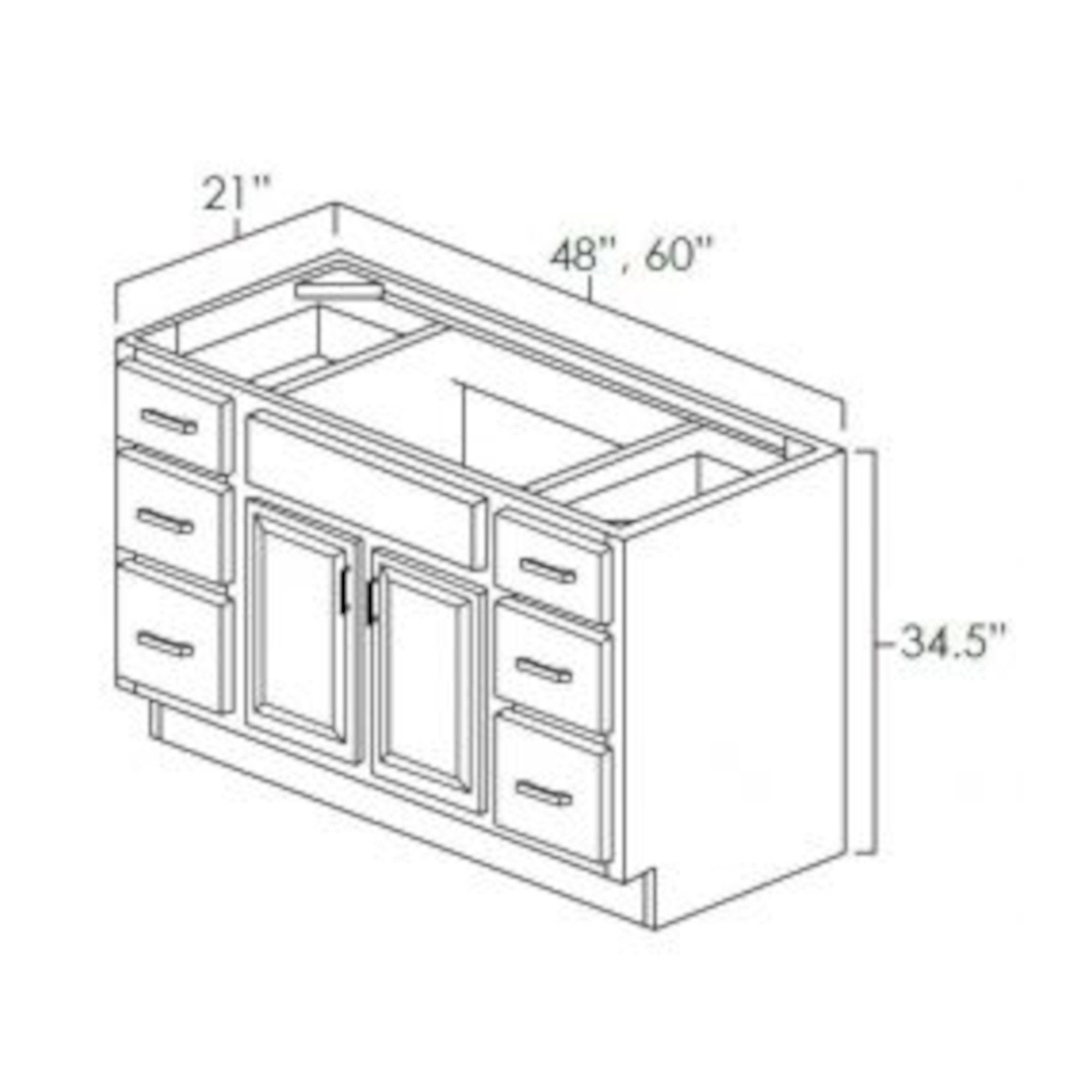 60 Inch Espresso Shaker Single Sink Bathroom Vanity with Drawers