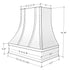 Primed Range Hood With Curved Strapped Front and Decorative Trim - 30", 36", 42", 48", 54" and 60" Widths Available