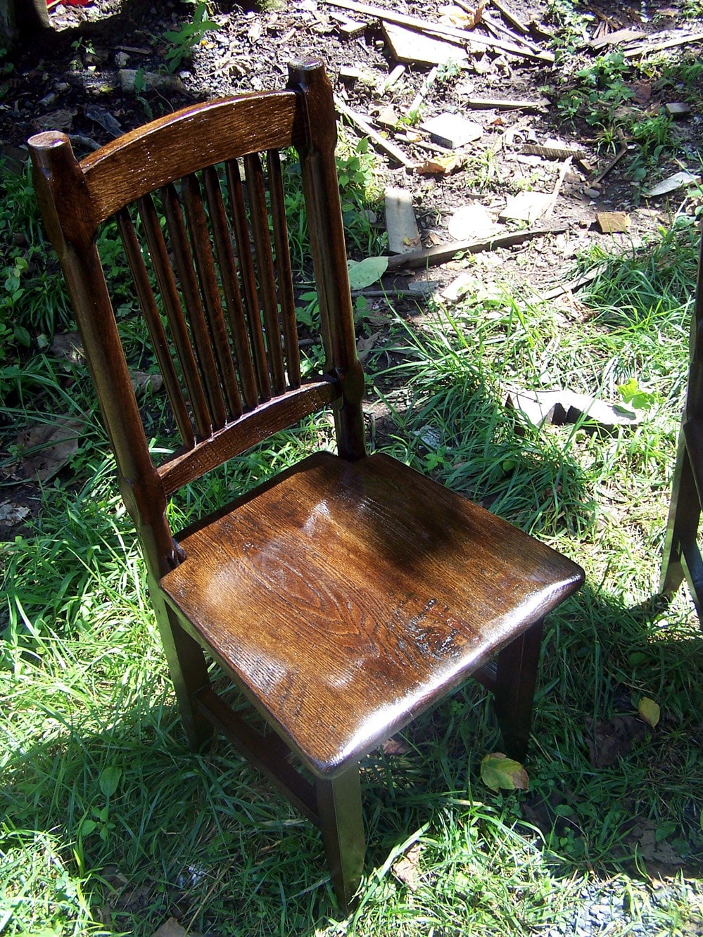 Dining Chair Rustic, Antique Wood Chair, Farmhouse Dining Chair, Oak Stool, Spindle Back Chair, Nostalgic Decor, Wooden Chair With Back