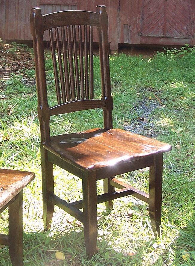 Dining Chair Rustic, Antique Wood Chair, Farmhouse Dining Chair, Oak Stool, Spindle Back Chair, Nostalgic Decor, Wooden Chair With Back