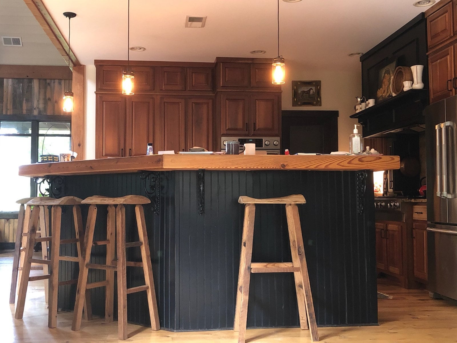 Counter Stools, Reclaimed Oak Live Edge Bar Stools, Wood Bar Stools, Counter Height Bar Stools, Rustic Stools, Wooden Counter Height Stool