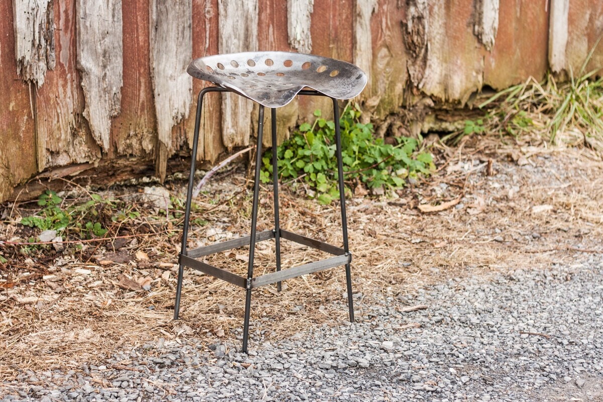 FREE SHIPPING - Steel Bar Stools, Tractor Seat Bar Stools, Metal Bar Stools, Men Cave Decor, Counter Height Stools, Table Top Bar Stools