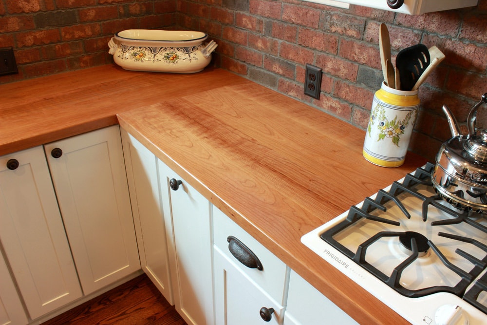 Custom Cherry Wood Plank Countertops Created With YOUR Dimensions - Butcher Block Table, Kitchen Island