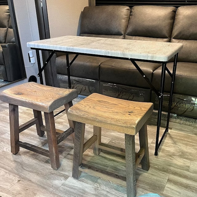 Counter Stools, Reclaimed Oak Live Edge Bar Stools, Wood Bar Stools, Counter Height Bar Stools, Rustic Stools, Wooden Counter Height Stool