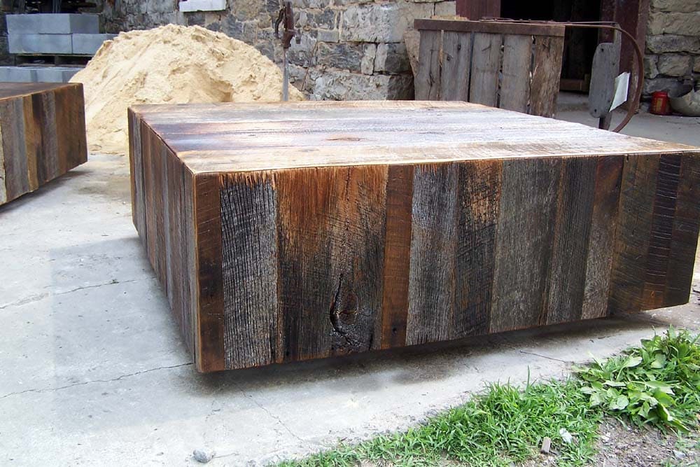 Mesa de centro cuadrada de madera recuperada extragrande, mesa de centro flotante, mesa de centro de madera de granero recuperada, mesa de centro rústica elegante, vacaciones