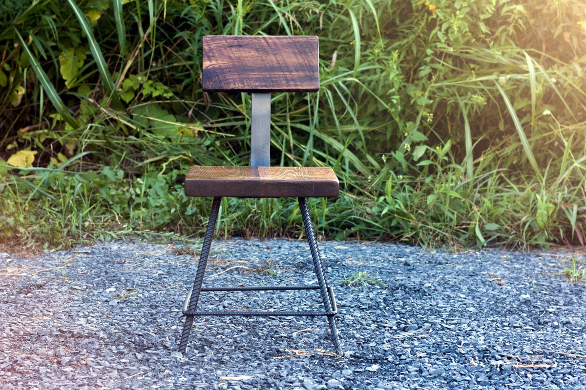 FREE SHIPPING - Counter Height Stool, Bar Stools Counter, Reclaimed Wood Stools, Coppersmith Stools, Rebar Chairs, Iron Bar Stool, Table Top