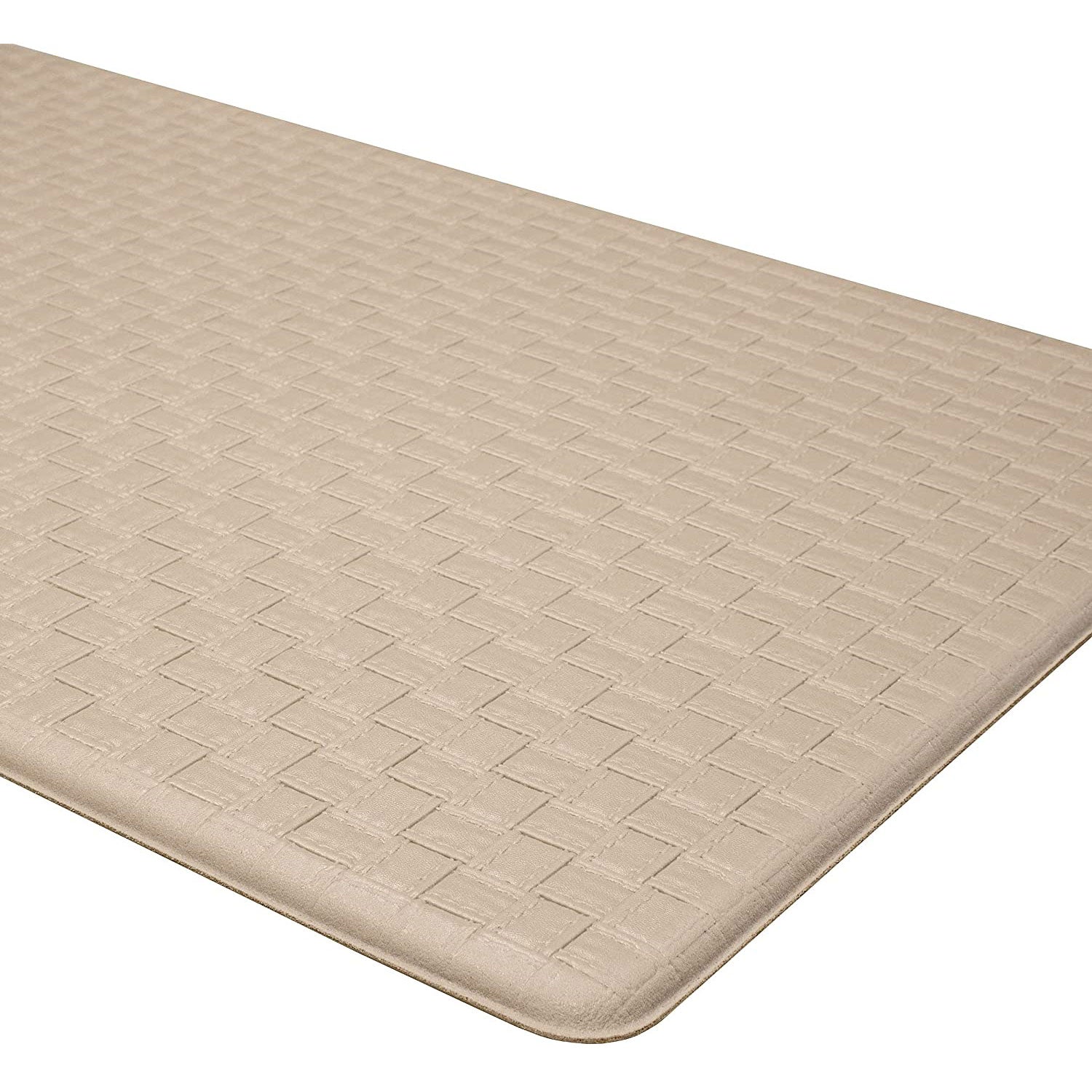 Achim Woven-Embossed Faux-Leather Anti-Fatigue Mat, Tan, 18x30 Inches