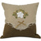 Artistic Embroidered Decorative Burlap Cushion Cover, Brown-Ivory, 17x17 Inches