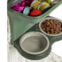 Bama Pet Mountable Food Stand with Storage Compartment, Green, Average Dog Size