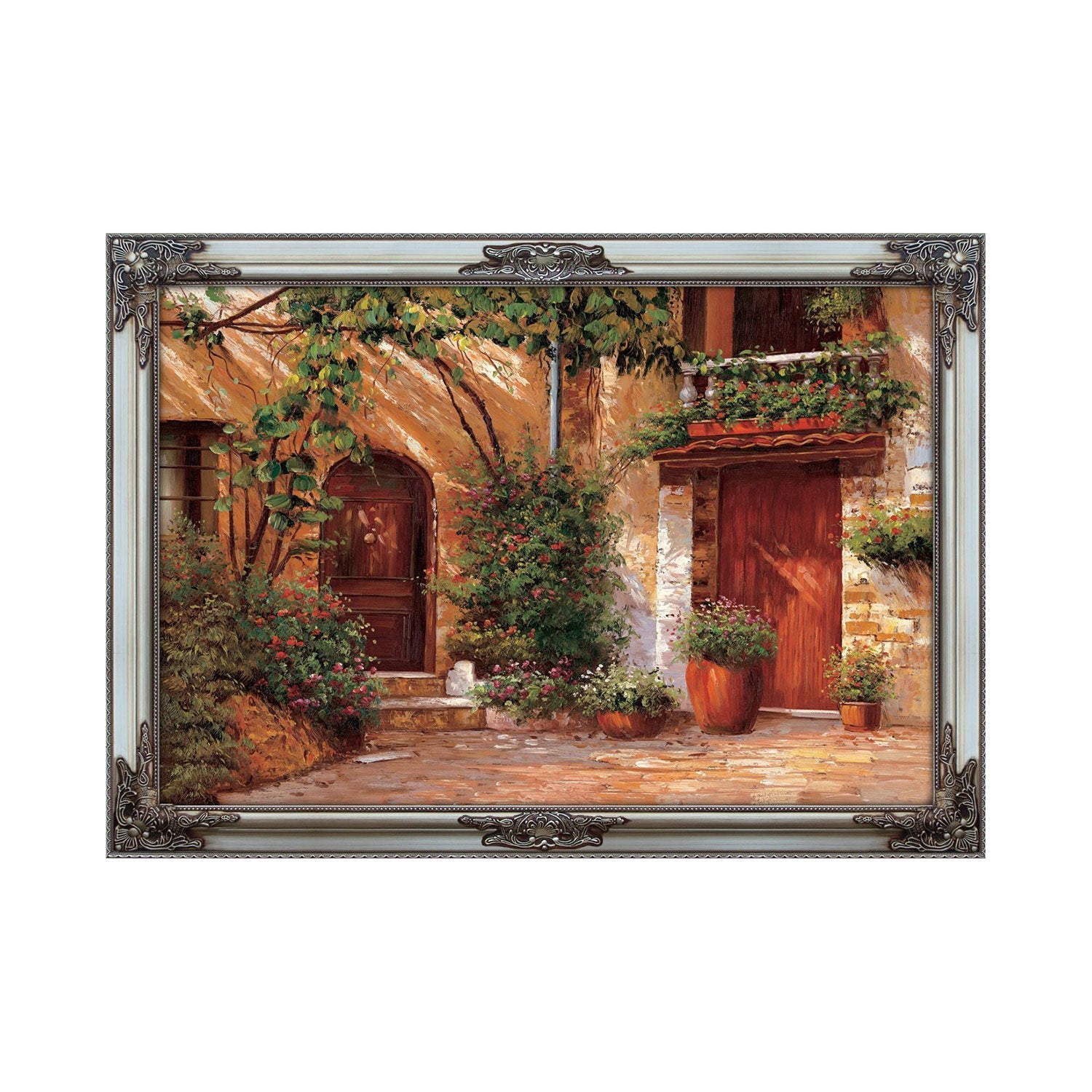 PREMIUS Landscape Framed Wall Art, Charming Doors 41x29 Inches