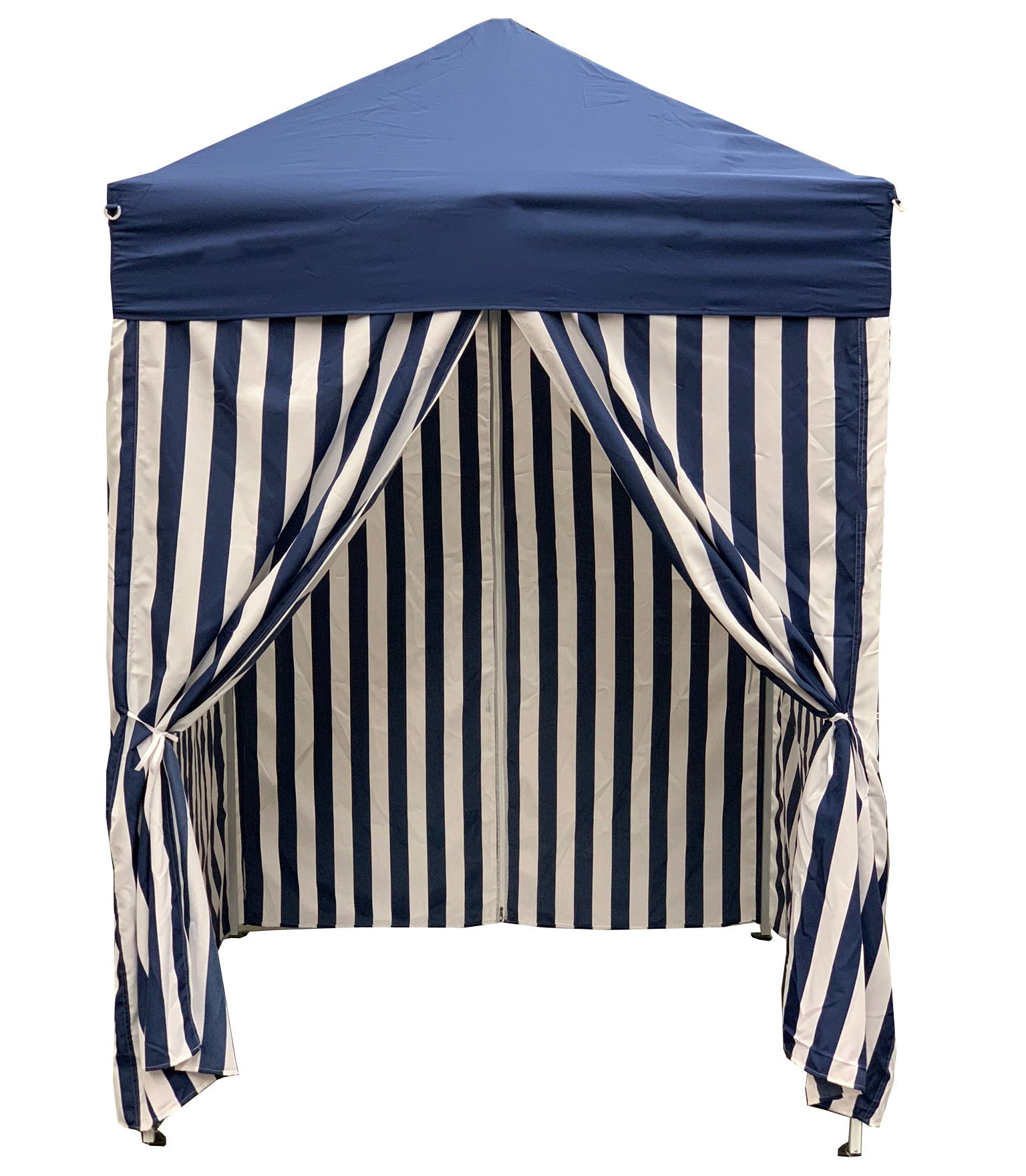 Just Relax Patio Pop-up Striped Cabana Tent, Navy-White, 5x5 Feet