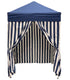 Just Relax Patio Pop-up Striped Cabana Tent, Navy-White, 5x5 Feet