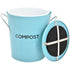 Spigo Steel Kitchen Compost Bin With Vented Charcoal Filter and Bucket, Turquoise, 1 Gallon