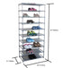 Home Basics 30 Pair Non-Woven Multi-Purpose Stackable Free-Standing Shoe Rack, Grey