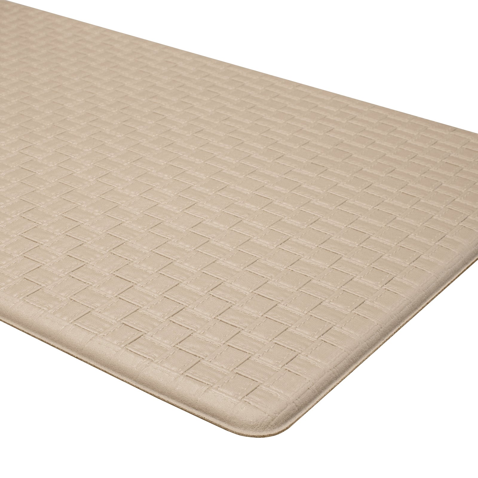 Achim Woven-Embossed Faux-Leather Anti-Fatigue Mat, Tan, 18x30 Inches