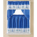 Juego de cortinas de cocina bordadas Esty Paris, azul, estilo bohemio, 60 x 36, 30 x 36 pulgadas