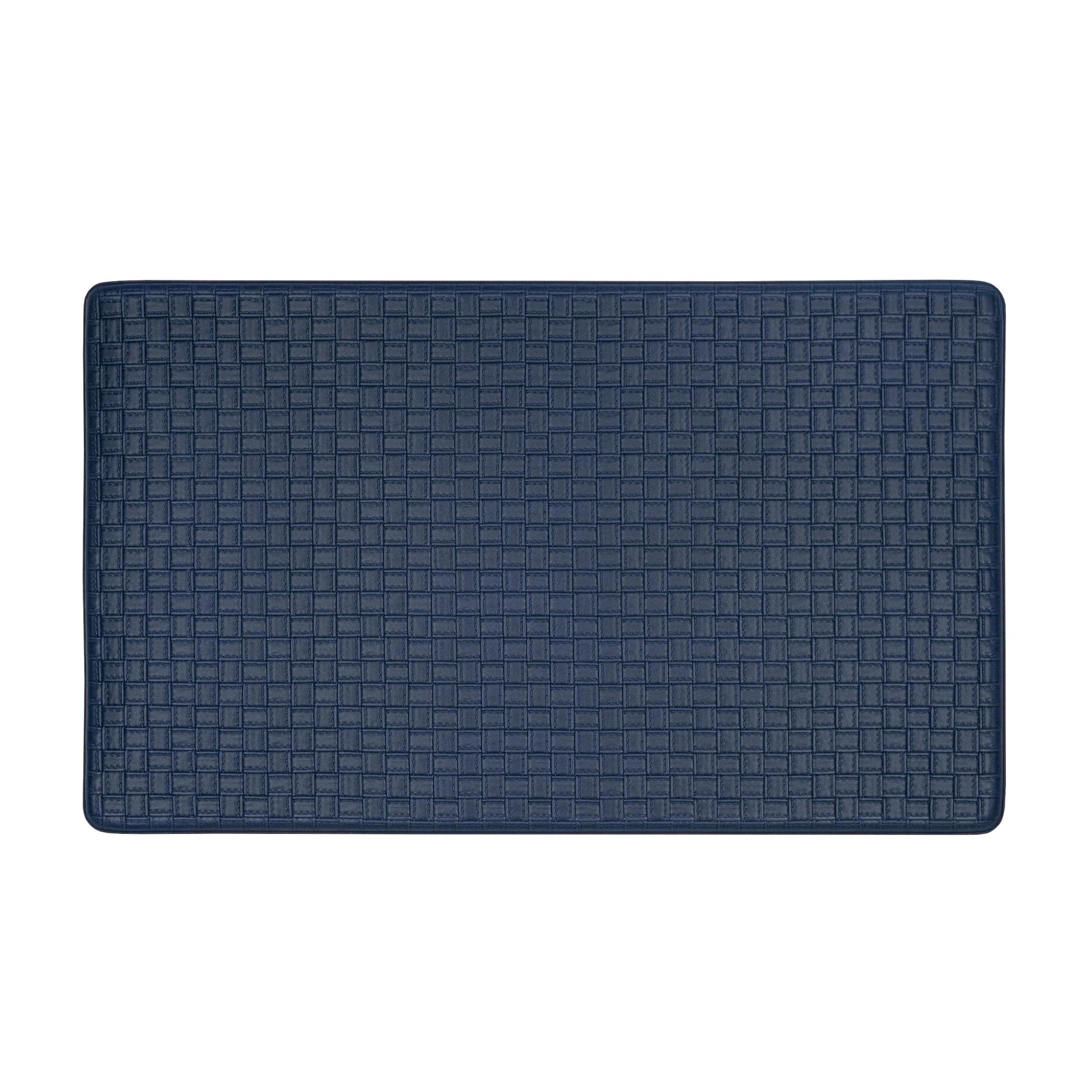 Achim Woven-Embossed Faux-Leather Anti-Fatigue Mat, Navy, 18x30 Inches